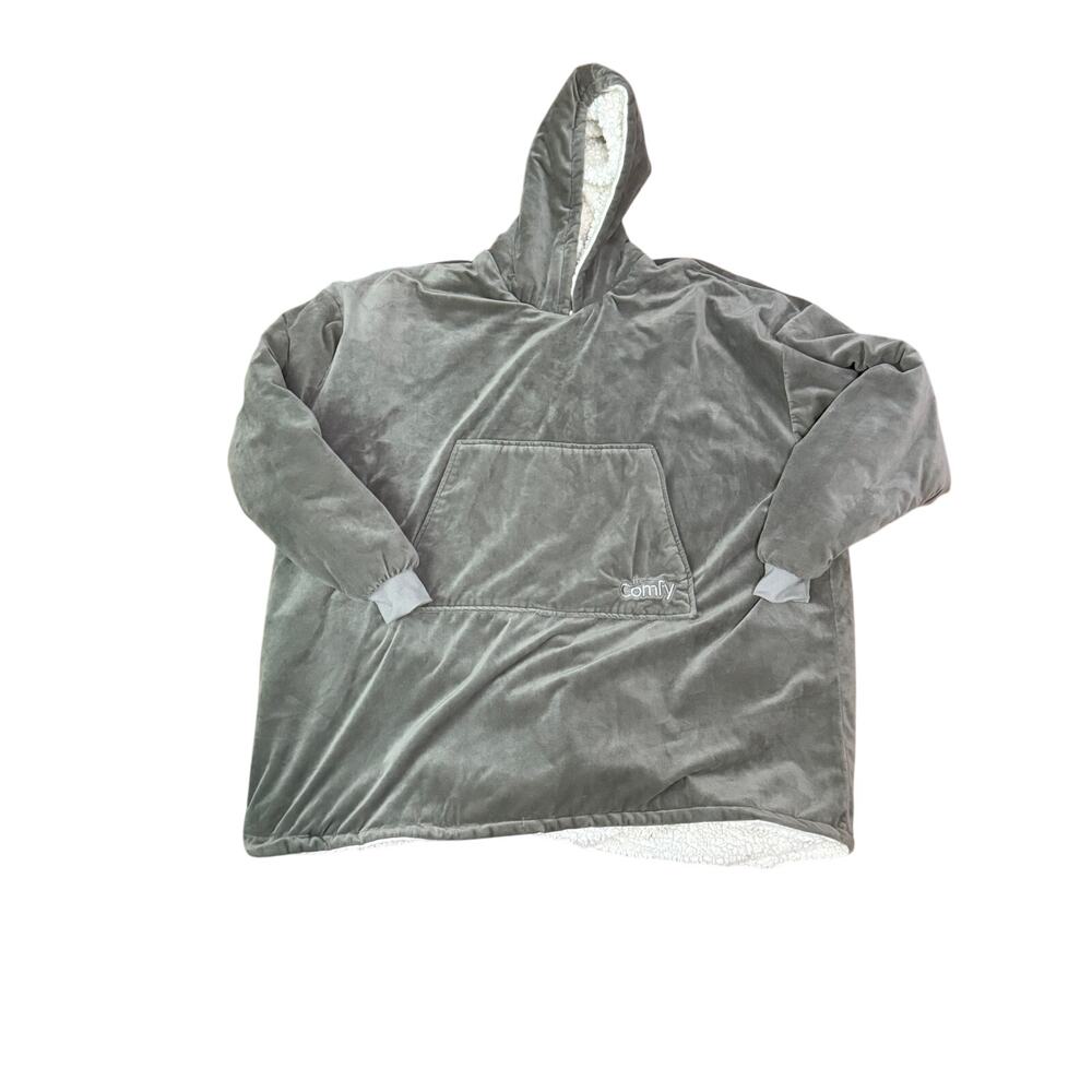 The Comfy Original Oversized Microfiber & Sherpa Wearable Blanket Gray One Size
